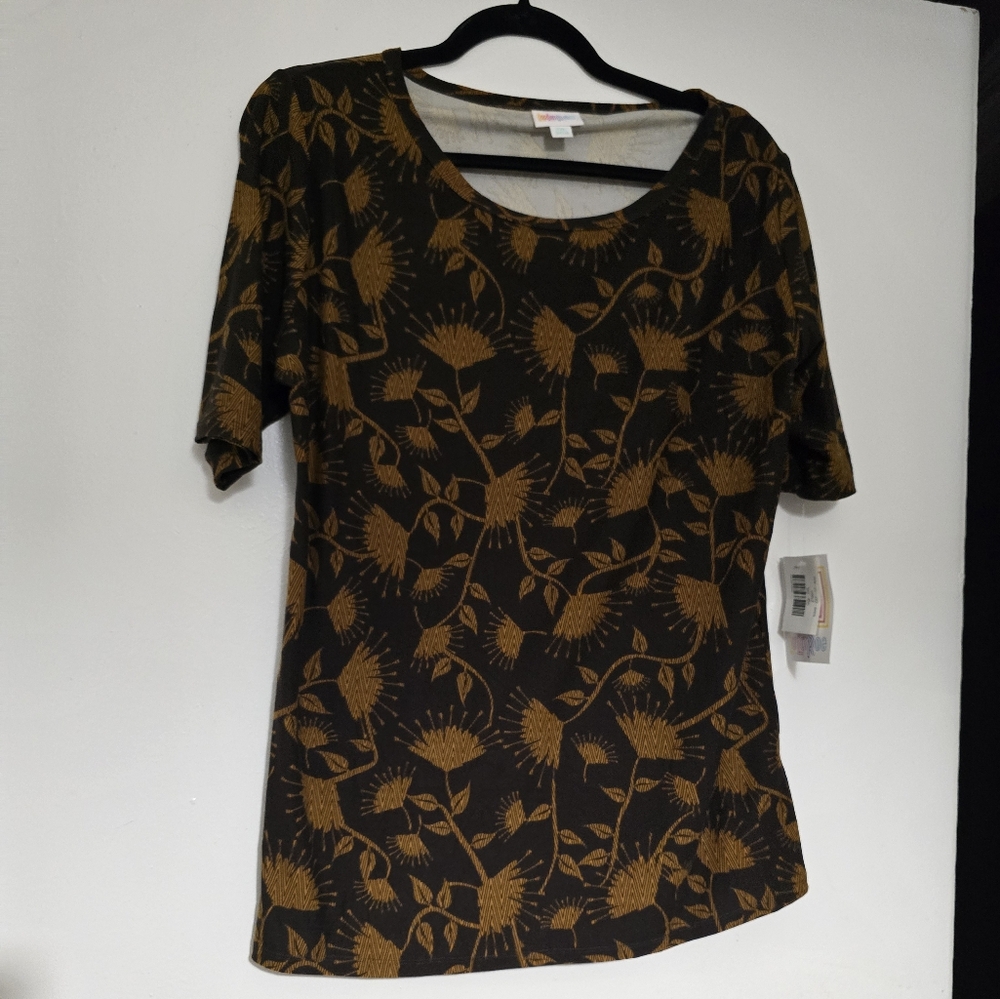 LuLaRoe Black and Gold T-Shirt Tunic